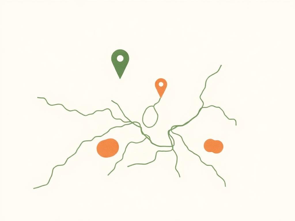 Illustrated map showing practice locations around Glasgow